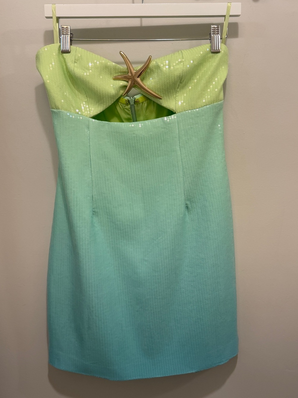 Runaway The Label STELLAR MINI DRESS LIME/ AQUA - Picture 2 of 3
